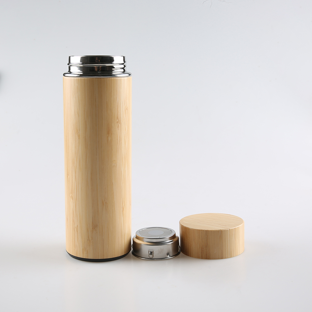 Stainless Steel Bamboo Vacuum Bottle Tea Flask