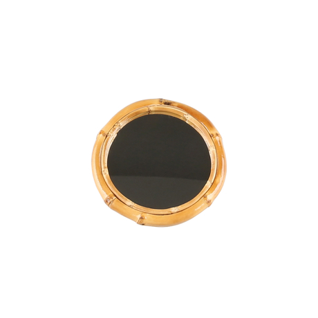 Portable Bamboo Root Round Pocket Mini Mirror