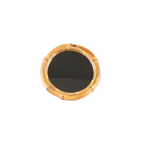 Portable Bamboo Root Round Pocket Mini Mirror