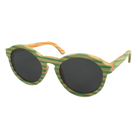 Colorful Stripes Dyed Bamboo Wood Sunglasses Glasses