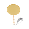 Bamboo Root Handle Silk Fabric Palace Dance Fan