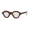 Irregular Polygonal Horn Eyeglasses with Rivets