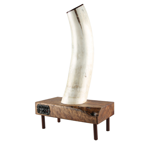 Red Wood Wooden Base Buffalo Horn Bluetooth Speaker