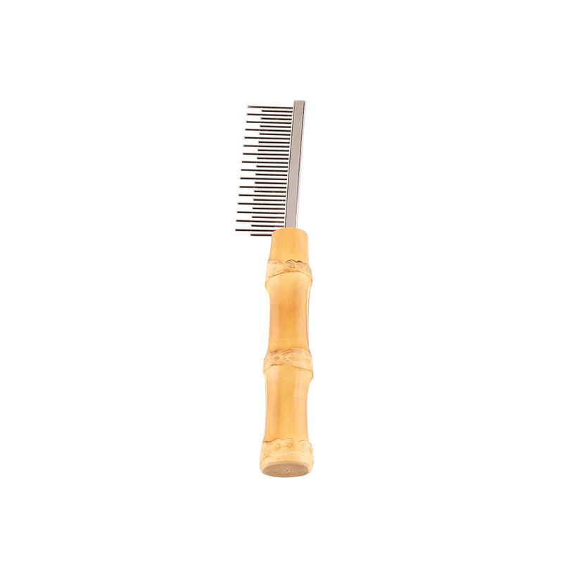 Bamboo Root Handle Pet Comb Grooming Brush
