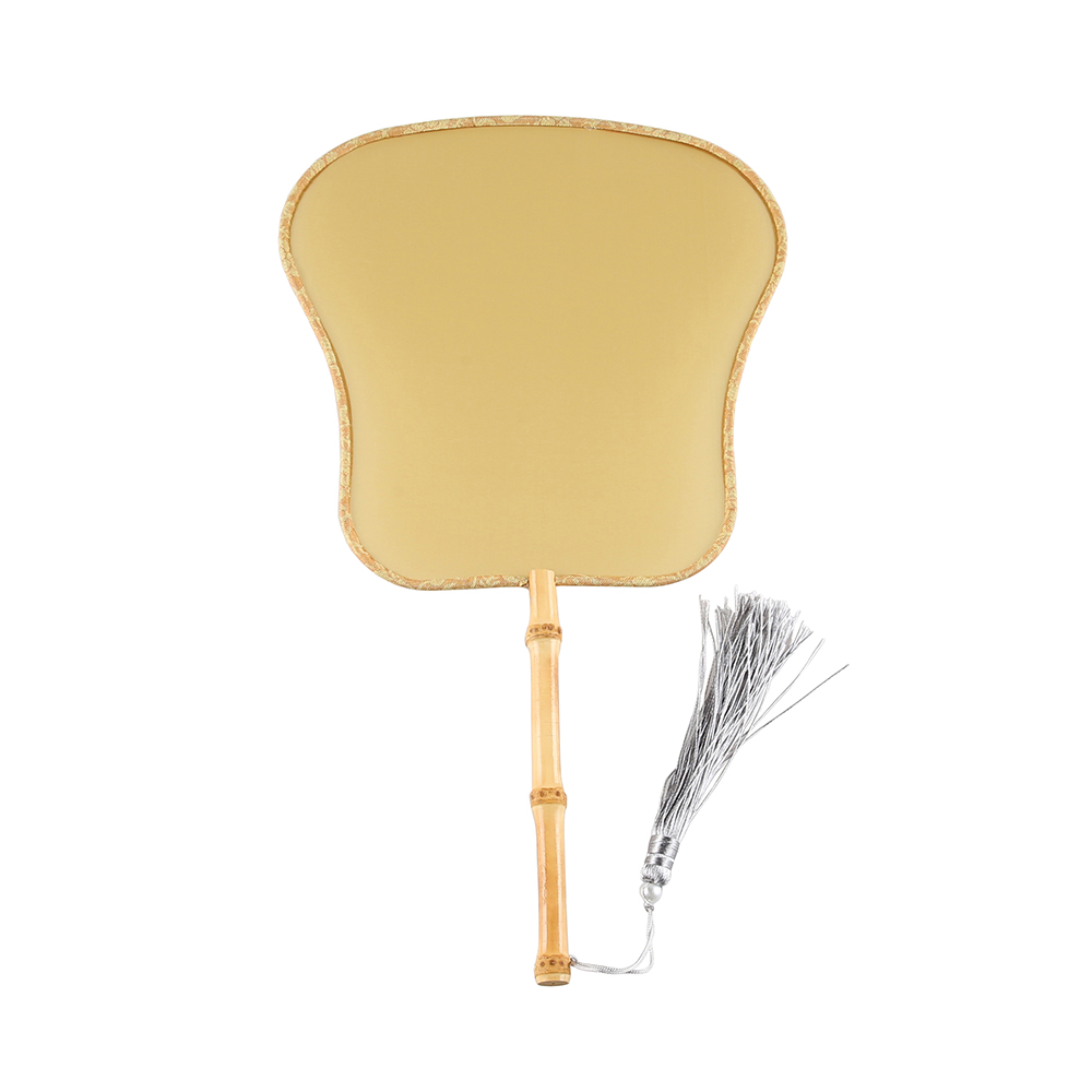 Bamboo Root Handle Silk Fabric Palace Dance Fan