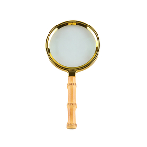 Handheld Magnifying Glass Natural Bamboo Root Handle Magnifier