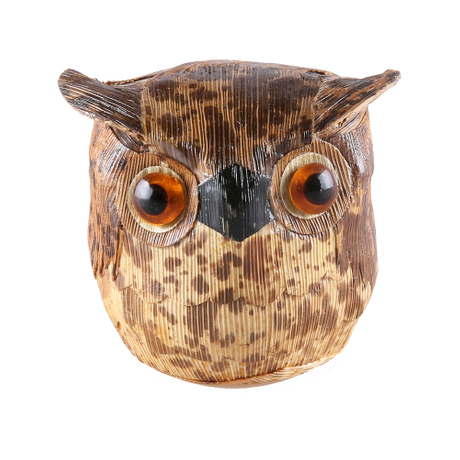 Animal Bird Owl Shape Bamboo Shell Pet Casket Urn
