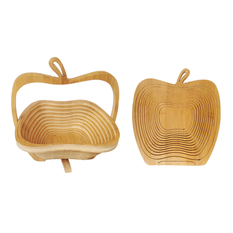Foldable Bamboo Snack Bowl Fruit Basket