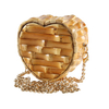 Handmade Heart Shape Natural Bamboo Root Mini Crossbody Bag