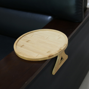 Bamboo Couch Arm Table Sofa Armrest Clip-on Tray
