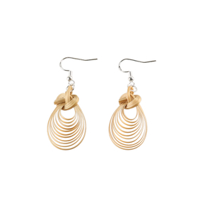 Handmade Bamboo Woven Water Drop Earrings 