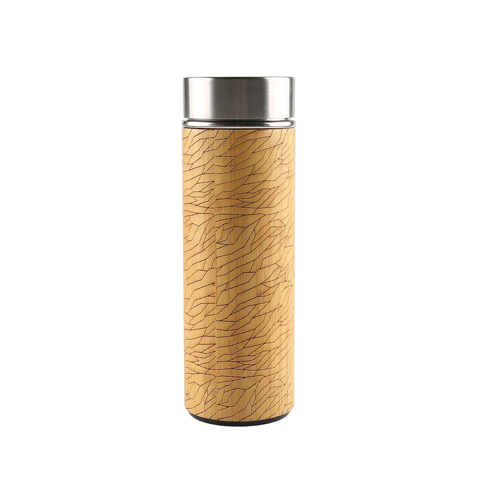 Stainless Steel Bamboo Vacuum Bottle Tea Flask