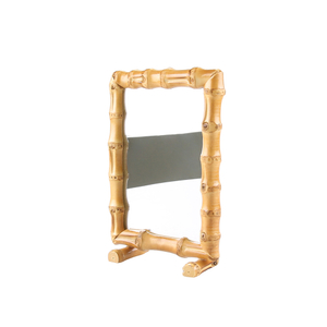  Two Sides Dual Use Bamboo Root Photo Frame Picture Display Vanity Mirror