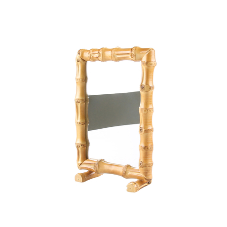  Two Sides Dual Use Bamboo Root Photo Frame Picture Display Vanity Mirror