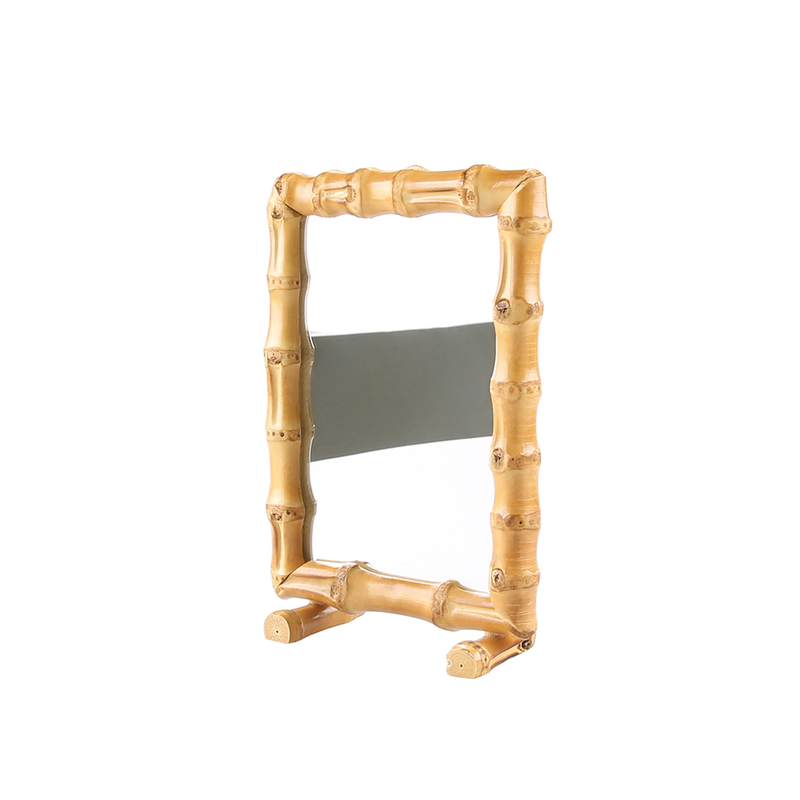  Two Sides Dual Use Bamboo Root Photo Frame Picture Display Vanity Mirror