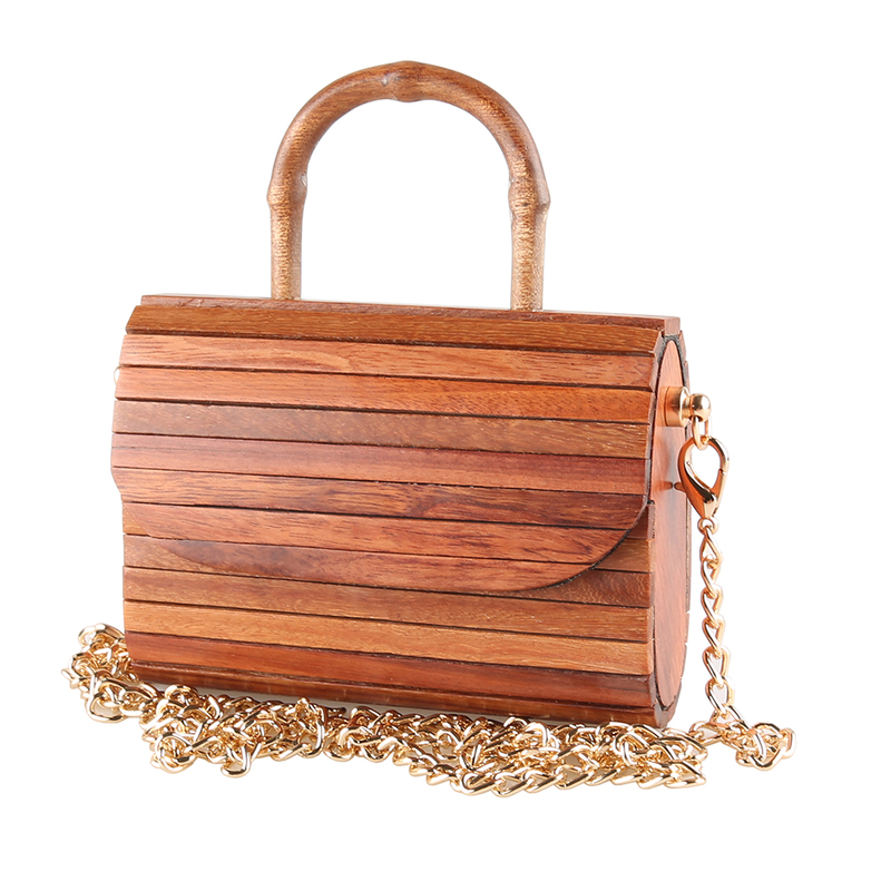 Wooden Cross Body Mini Bag with Handle