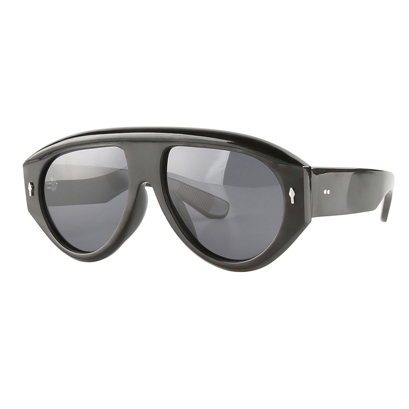 Arrow Rivets Big Pilot Buffalo Horn Sunglasses for Men