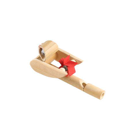Kids Toys Promotional Gifts Bamboo Whistle with Pinwheel Wind Spinner Windmill