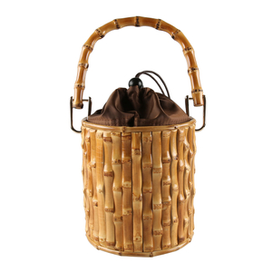 Natural Bamboo Root Bucket Bag