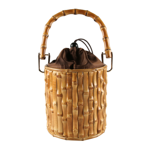 Natural Bamboo Root Bucket Bag