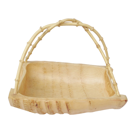 Bamboo Root Snack Tray‌ Sushi Salad Dish Plate Fruit Bowl Basket