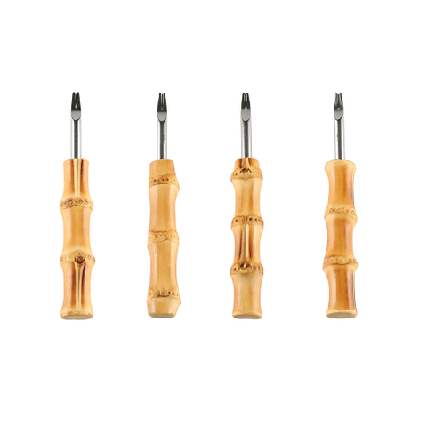 Stainless Steel Bamboo Root Handle Hand Leather Edge Beveler