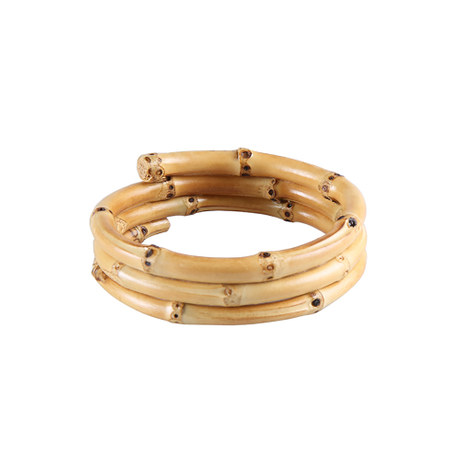 Handmade Wide Three Rings Triple Bamboo Root Bracelet