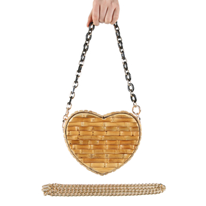 Heart Shape Bamboo Root Bag