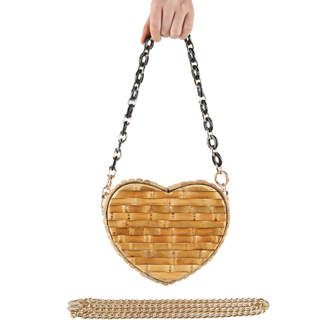 Heart Shape Bamboo Root Bag