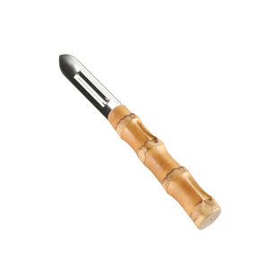 Stainless Steel Fruit Vegetable Peeler Natural Bamboo Root Handle Kitchen Scraper