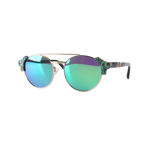 Sea Shell Coated Metal Wood Frame Sunglasses Wooden Eyewear Shades