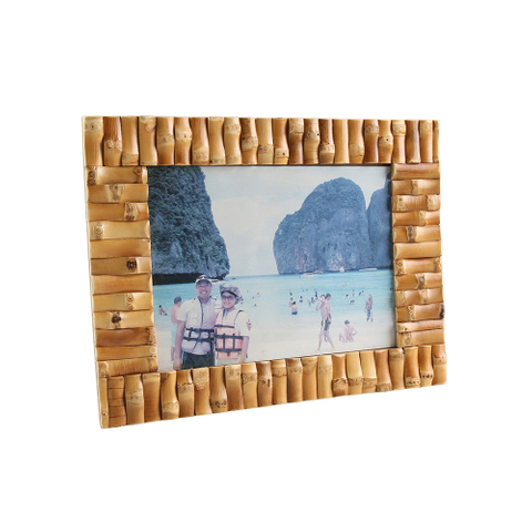 Natural Bamboo Root Photo Frame Picture Display Stand