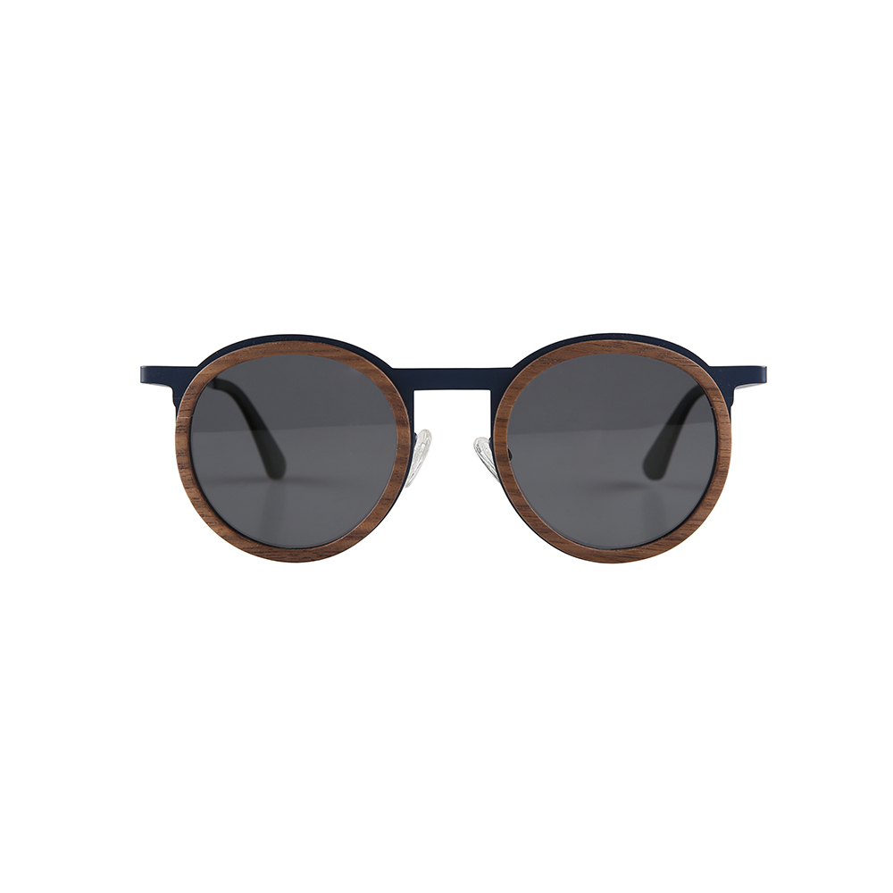 Lightweight Thin Metal Wood Eyewear Wooden Sunglasses Shades