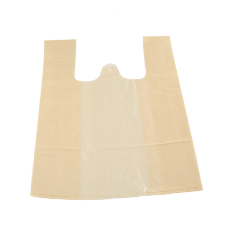 Fully Biodegradable Bamboo Fiber T-shirt Bags Eco-Friendly Compostable Shopping Takeaway Carrier Bamboo Pulp Bags